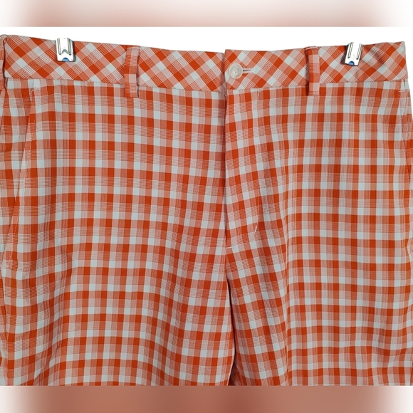 Walter Hagen Orange and White Checkered Men's Shorts. 32 - Picture 7 of 12